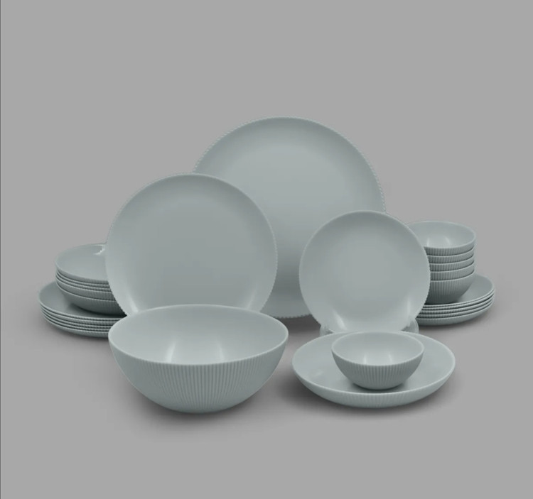سرویس غذاخوری 6 نفره 26 پارچه آرکوپال طوسی گلدن اپال🇲🇫/گردکوکونات طوسی